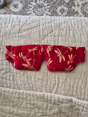 Red Silk Dragonfly Sleep Eye Mask